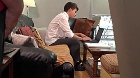 Older guy sucks his boyfriend's big cock then barebacks