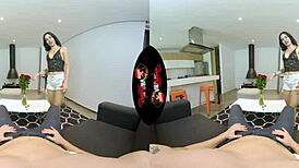 Tiny latina teen's tight pussy getting pounded in VR reality