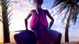 sultry salazzle in a fantasy hmv pmv scene