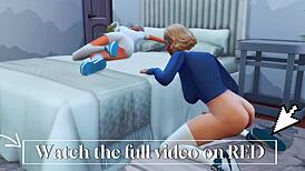 Lustful Futanari Stepmom Seduces Daughter in Sims 4