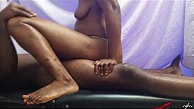 African couple enjoys wet sex with dirty talk at night