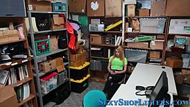 I caught this real skanky teen thief giving blowjob