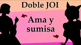 Double Mistress And Submissive In A JOI Session.