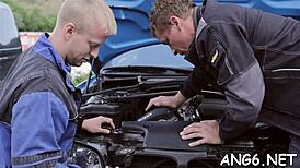 Ena engages in group activity with amateurs in bent over position