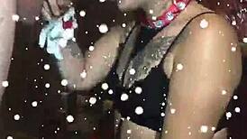 Pretty submissive girl gags on big cock in homemade face fucking