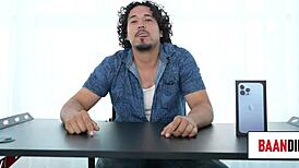 Luisito Tefonica unboxes assistant for muff diving and blowjob