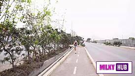 Wow, small Latina Sasha loves hard sex against the wall.