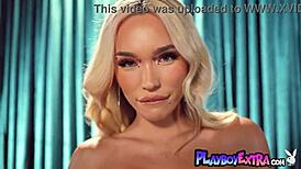 passionate blondie rara knupps rips clothes, showing shaved pussy for holiday gift 😘