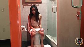 Horny Stud Rome Major Bangs Skinny Babe Eva Yi in Bathroom