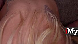 Blonde MILF CJ sucks big cock