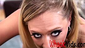 Ever seen a blonde babe take black cock face fucking?