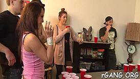 admirable gang bang scene unfolds with intense action