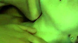 one cock teasing two pussies with a broken condom