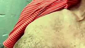 This hairy gay stud gets choked and gagged in deepthroat action