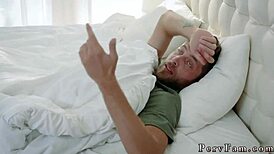 Naked old man licks teen Sofie's pussy, then she takes his cock!