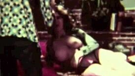 Vintage Interracial Sex Scene with Hairy Antique Vibes in Retro Style