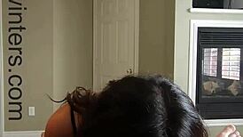 Busty teacher dives into student's dad's ass