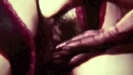 Vintage Interracial Sex Scene with Hairy Antique Vibes in Retro Style