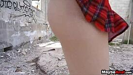 Bold redhead rocker Sheena Rose gets intense assfucking in the ghetto POV