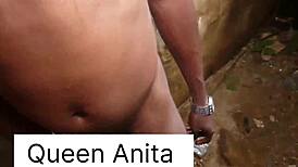 in the underground scene, a horny cripple gets his big tits squirted and clothes ripped during gay fucking