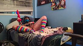 i'm a submissive puppy practicing with my monster bad dragon toy, feeling so gay and excited