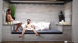 Gayroom Jax Atwell Gets Wild and Freaky in Sauna With Intense Action.
