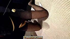 chinese girl with glasses passionately fucks her boyfriend in intense session