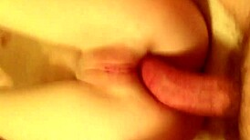 Her tight ass struggles with that massive cock