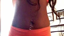 Ebony beauty shows her fat cameltoe and sexy ass. Then twerks passionately.