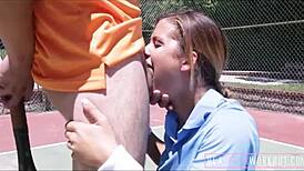 Petite 18+ Teen With Big Natural Tits Gets Fucked By Athletic Coach's Big Cock.