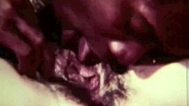 Vintage Interracial Sex Scene with Hairy Antique Vibes in Retro Style