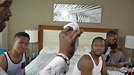 Maxine, Selah Rain, and Xaya Lovelle Wrecked by Six Fat Cocks in Gangbang