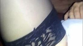 licking and fucking her shaved pussy at home 😏