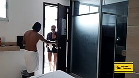 German cougar moans with long legs and heels