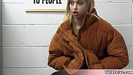 What lesson for stealing, cute blonde?