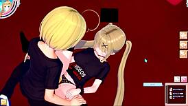 Blonde Busty Gal JK Eleanor Rides in 3D CG Erotic Anime
