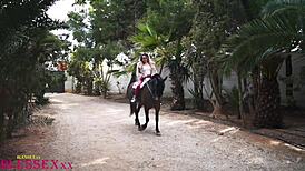 Monica Smilers & Magic Javi Trick Homeless Tramp with Cash for Blowjob Outdoors