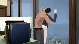 my boss fucking my wife in office? husband working downstairs, romantic sex in sims 4