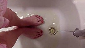 Pissing in Pajamas Soaking Feet with Wet Fun