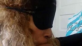 Meechie gives sloppy deepthroat to big black cock