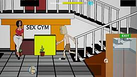 In the gym, the bimbo with huge tits and ass gets fucked