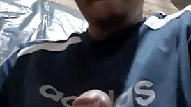 A young twink slowly pleasures himself in solo gay fun