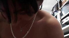 Mature Brunette Slut Gets Fucked in Office by Old Fat Gay Man