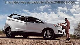 Risky Roadside Sex with Hot Blonde