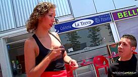 That day one sultry brunette had some thrilling outdoor intimacy