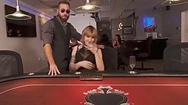 ugh, i can’t even... this shemale suckin’ the croupier so hard, man!