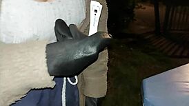 Cracky, the sexy mature MILF, thinks she's pregnant but uses a second-hand test kit in this homemade reality scene.