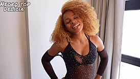 Latina pornstar enjoys deepthroat with big pussy lips