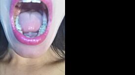 Teasing Mouth Fetish with Sexy Female Dirty Talk for Fans