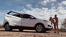 Risky Roadside Sex with Hot Blonde